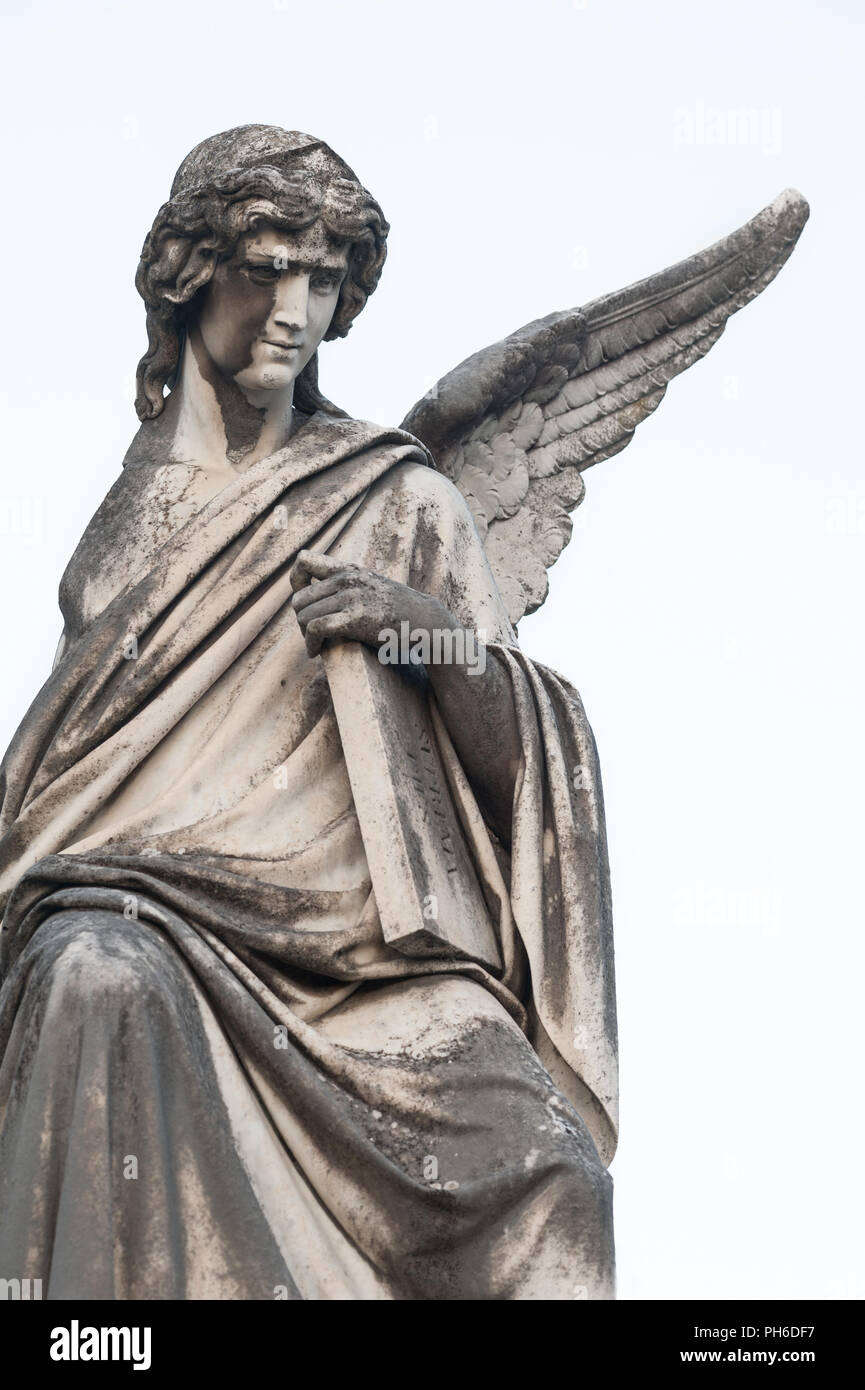 the marble angel, divine symbol of purity and innocence Stock Photo