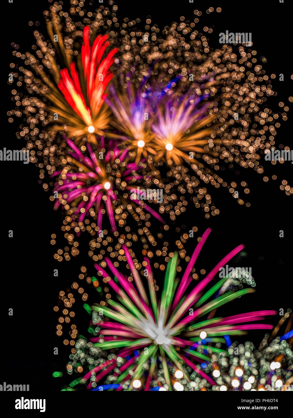 Bokeh from Firework special effects, background Stock Photo