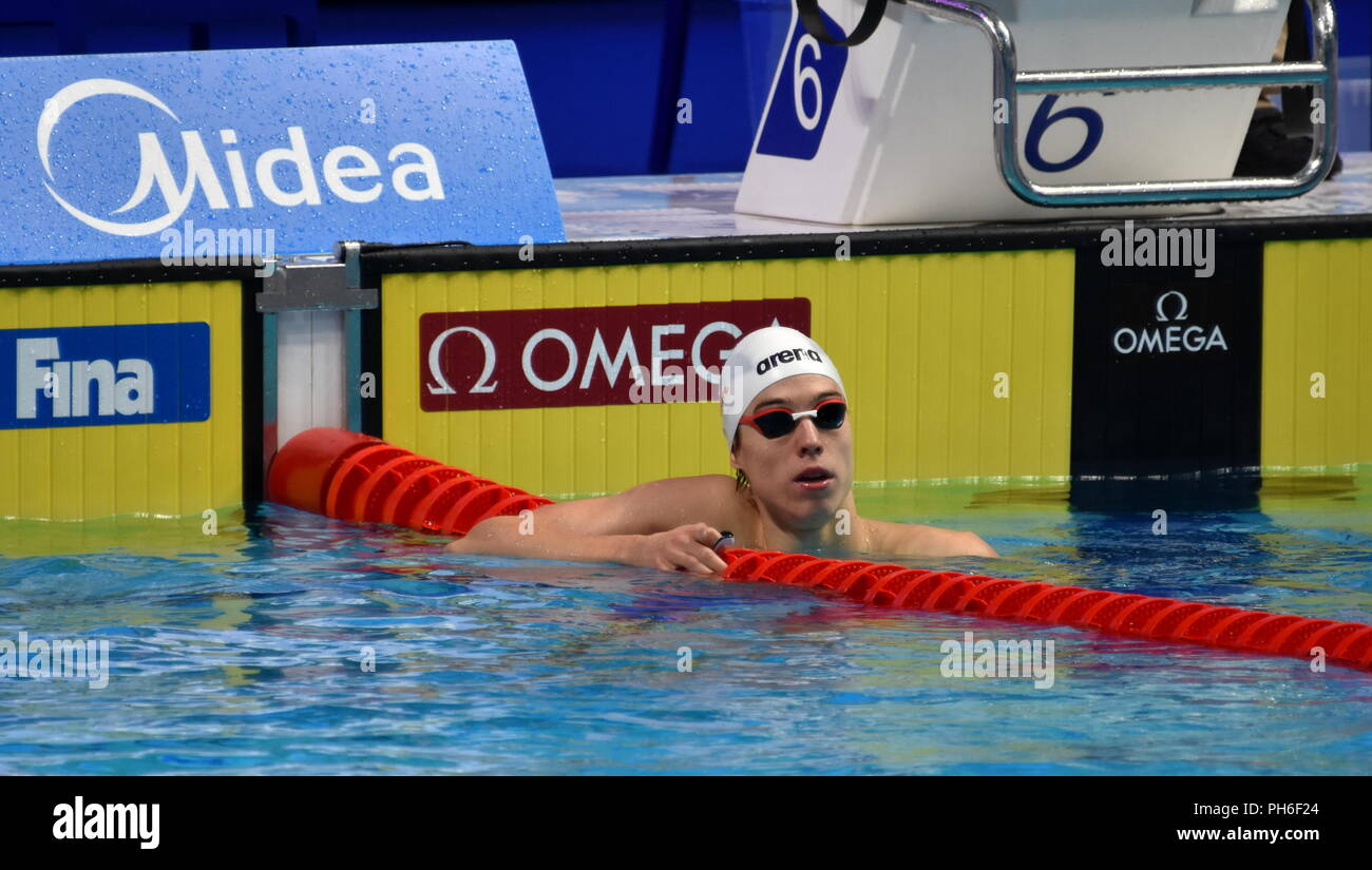Budapest Hungary Jul 27 2017 Competitive Swimmer Telegdy Adam Hun In The 200m Backstroke Semifinal Fina Swimming World Championship Was Held I Stock Photo Alamy