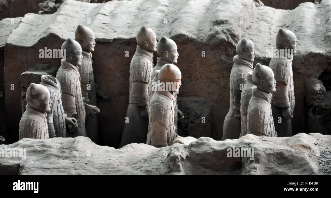 XIAN, CHINA October 29, 2017 Terracotta Army. Clay soldiers of the