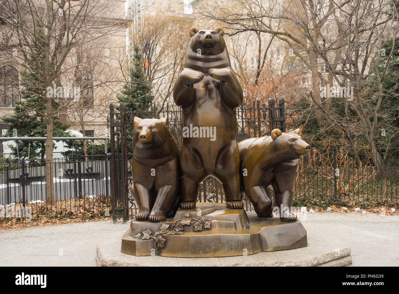 group of bears in playground New York City Stock Photo