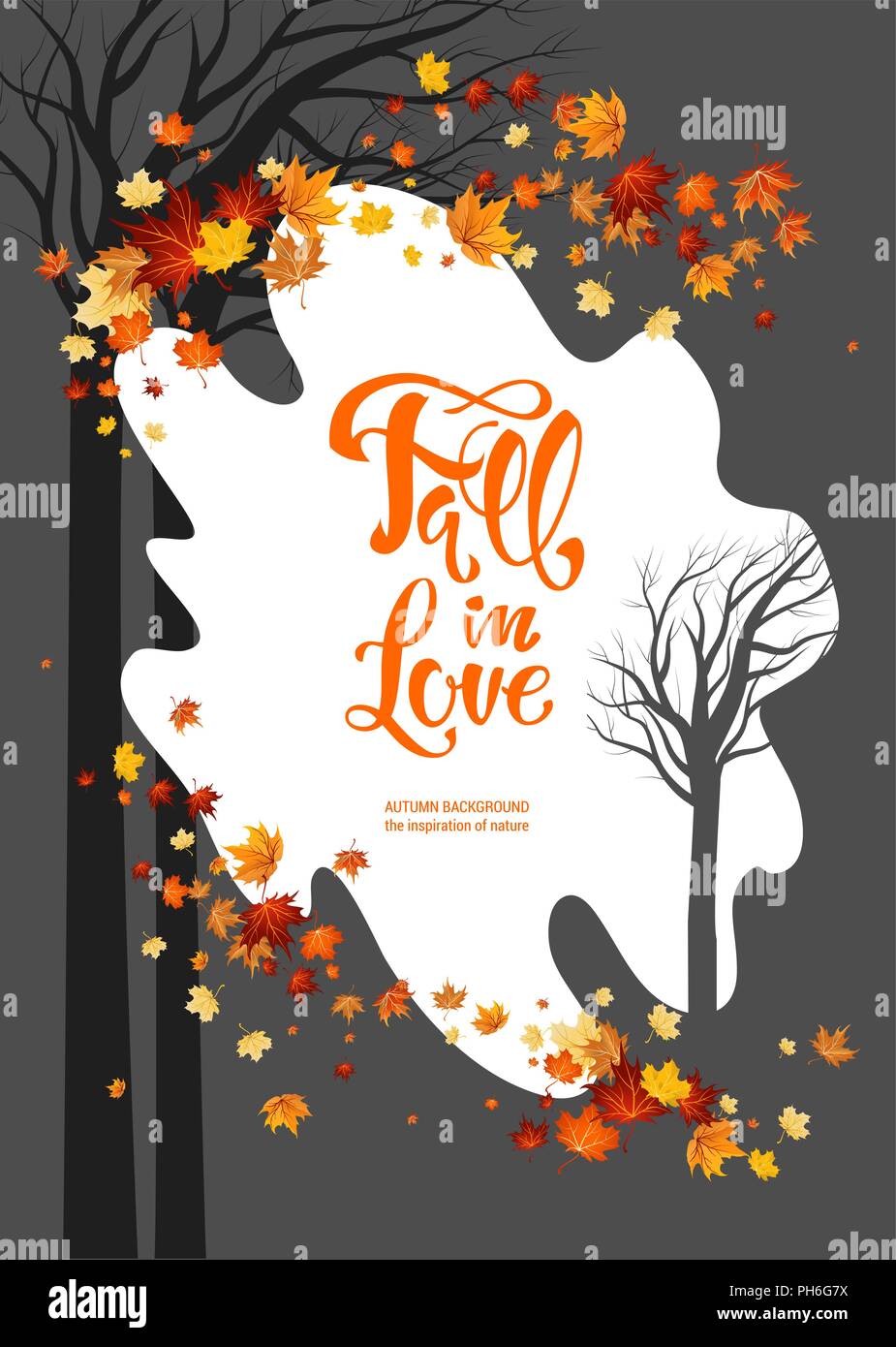 Autumn leaves flat lay Stock Vector Images - Alamy