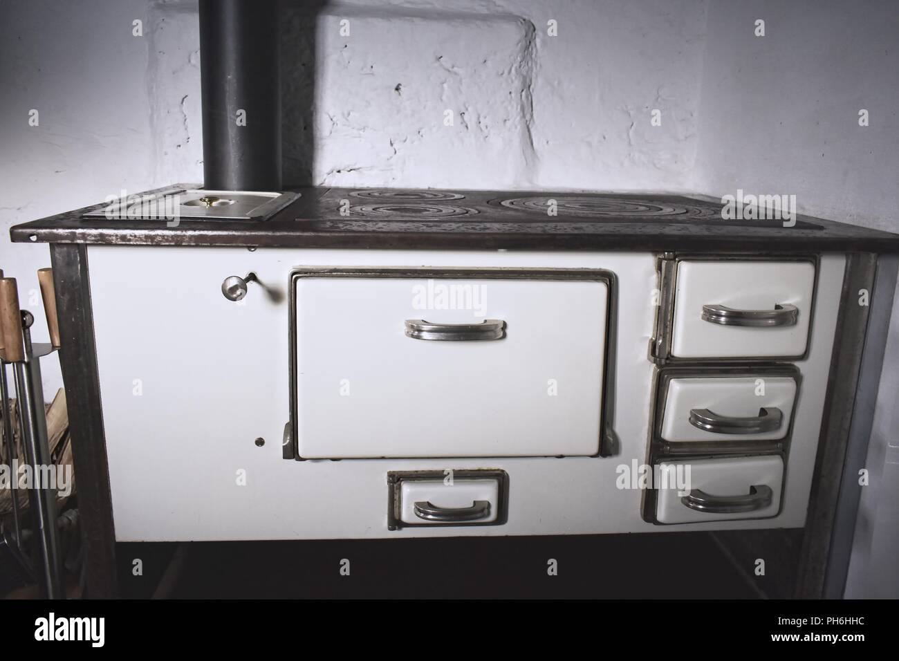 Vintage wood fire stove Stock Photo Alamy