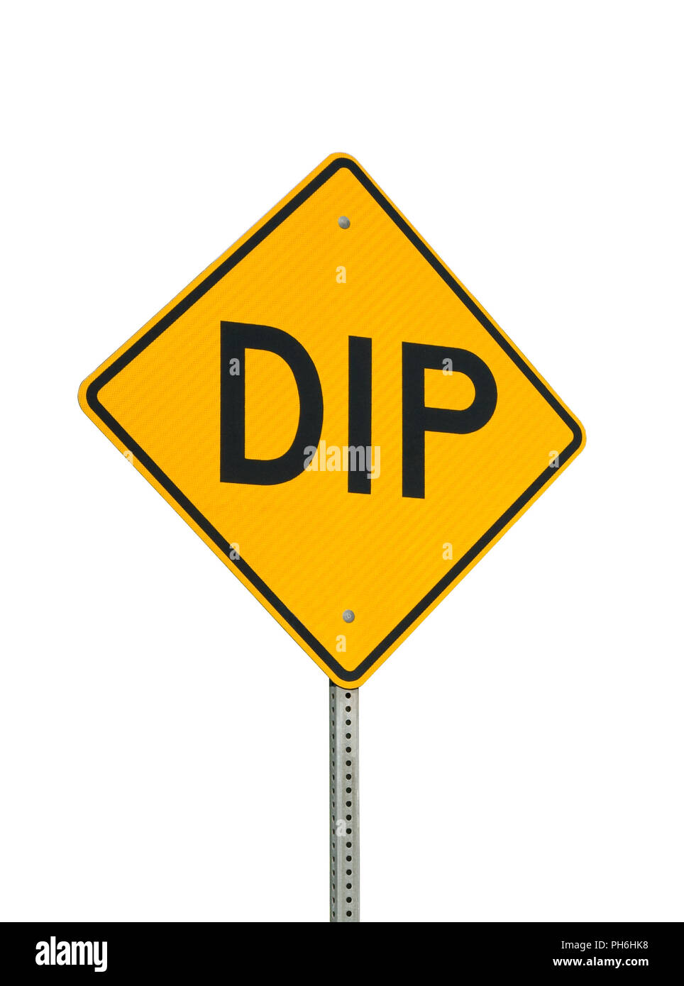 Yellow Dip Sign On White Background Stock Photo - Alamy