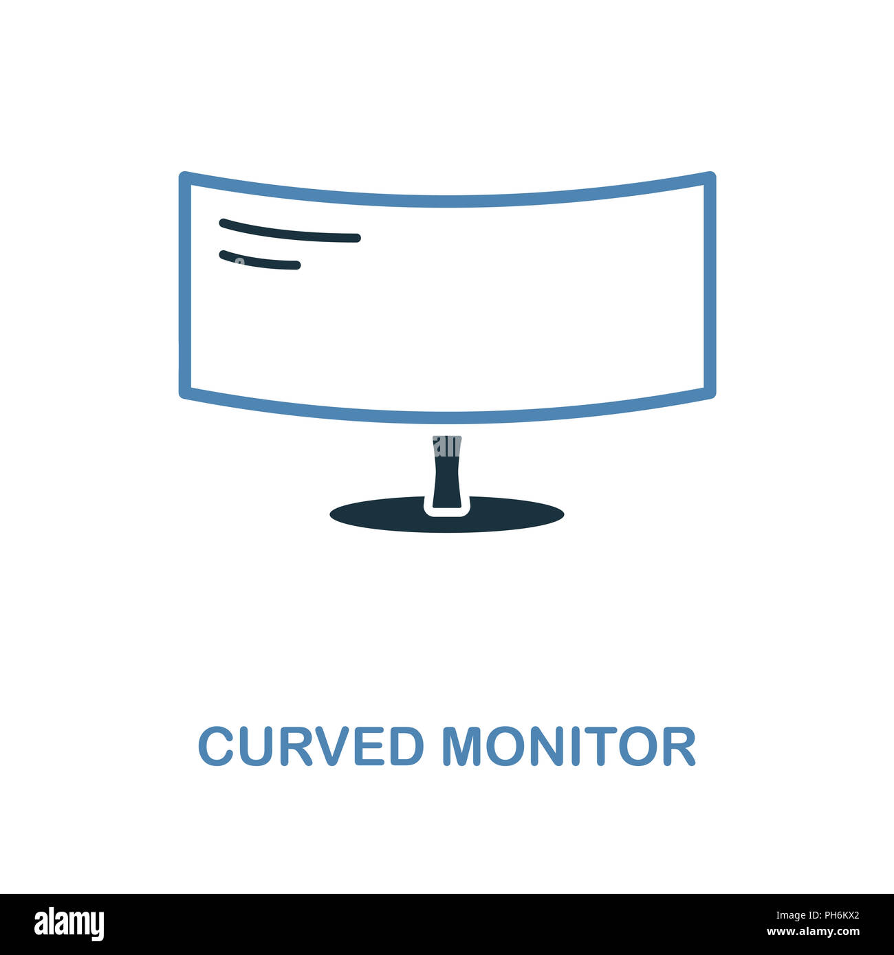 Curved Monitor Icon In Two Colors Simple Element Illustration Curved
