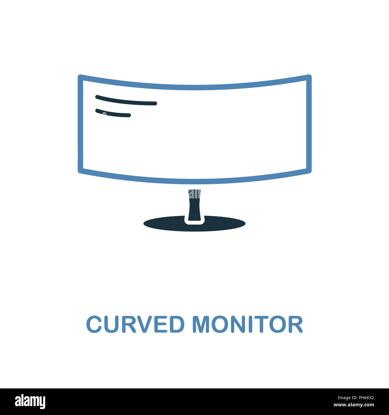 Curved Monitor icon in two colors. Simple element illustration. Curved