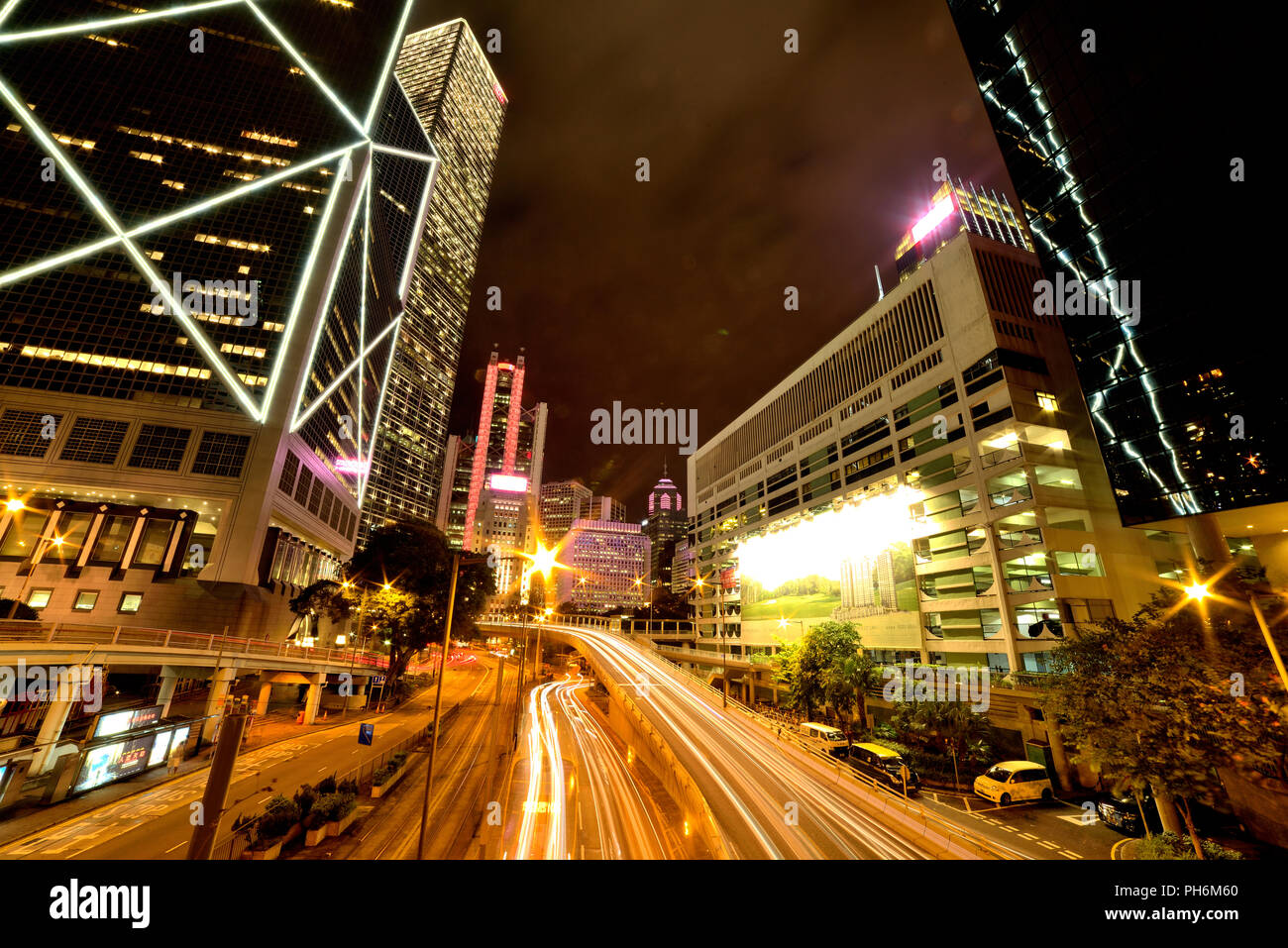 Beautiful night in Hong Kong Stock Photo