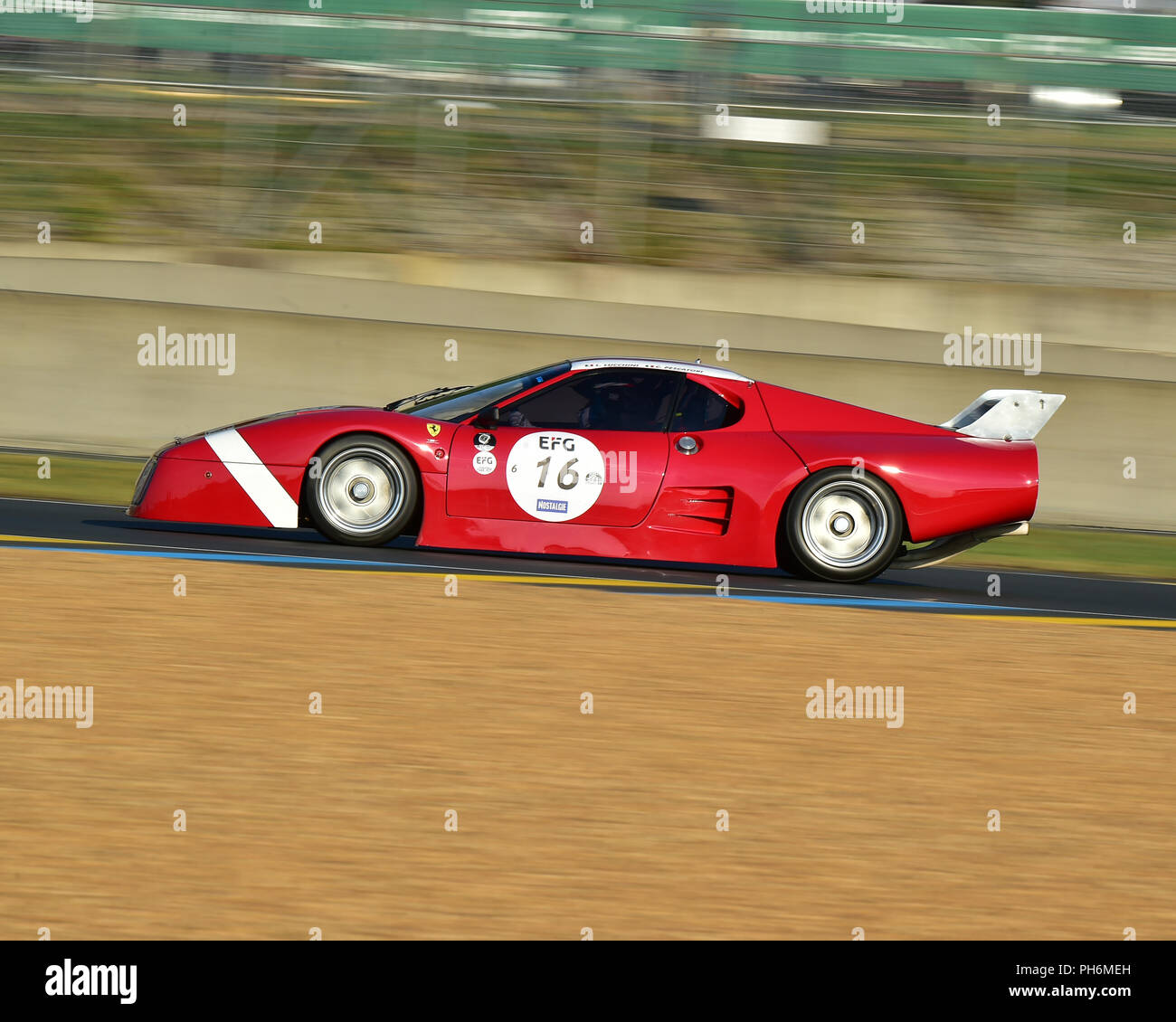 Luigi Lucchini, Christian Pescatori, Ferrari 512 BB LM, Plateau 6, Grid 6, 1972-1981 cars, Le Mans Classic 2018, July 2018, Le Mans, France, circuit r Stock Photo