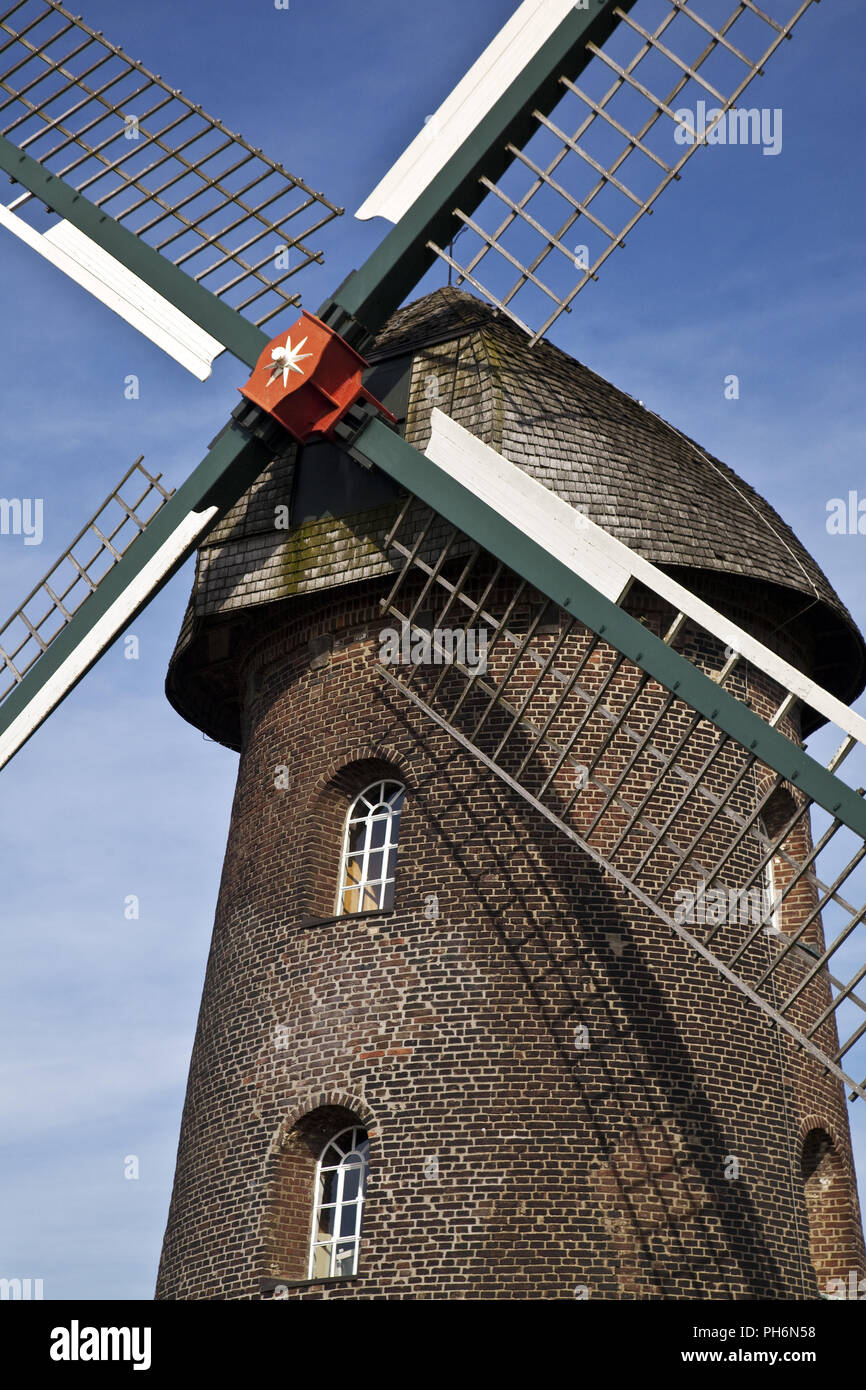 Windmill Isselburg, Muensterland region, Germany Stock Photo