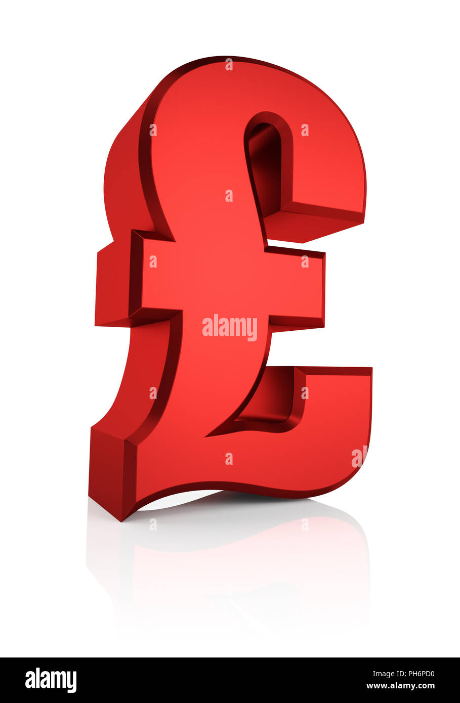 3D Red Pound Sign Stock Photo