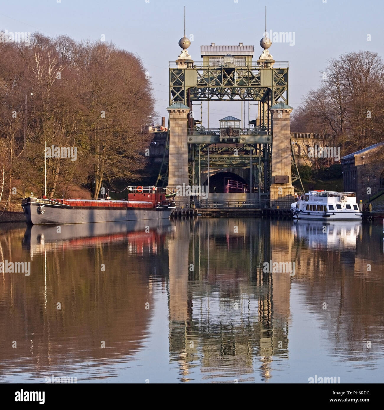 old Henrichenburg boat lift, Waltrop Lock Park Stock Photo