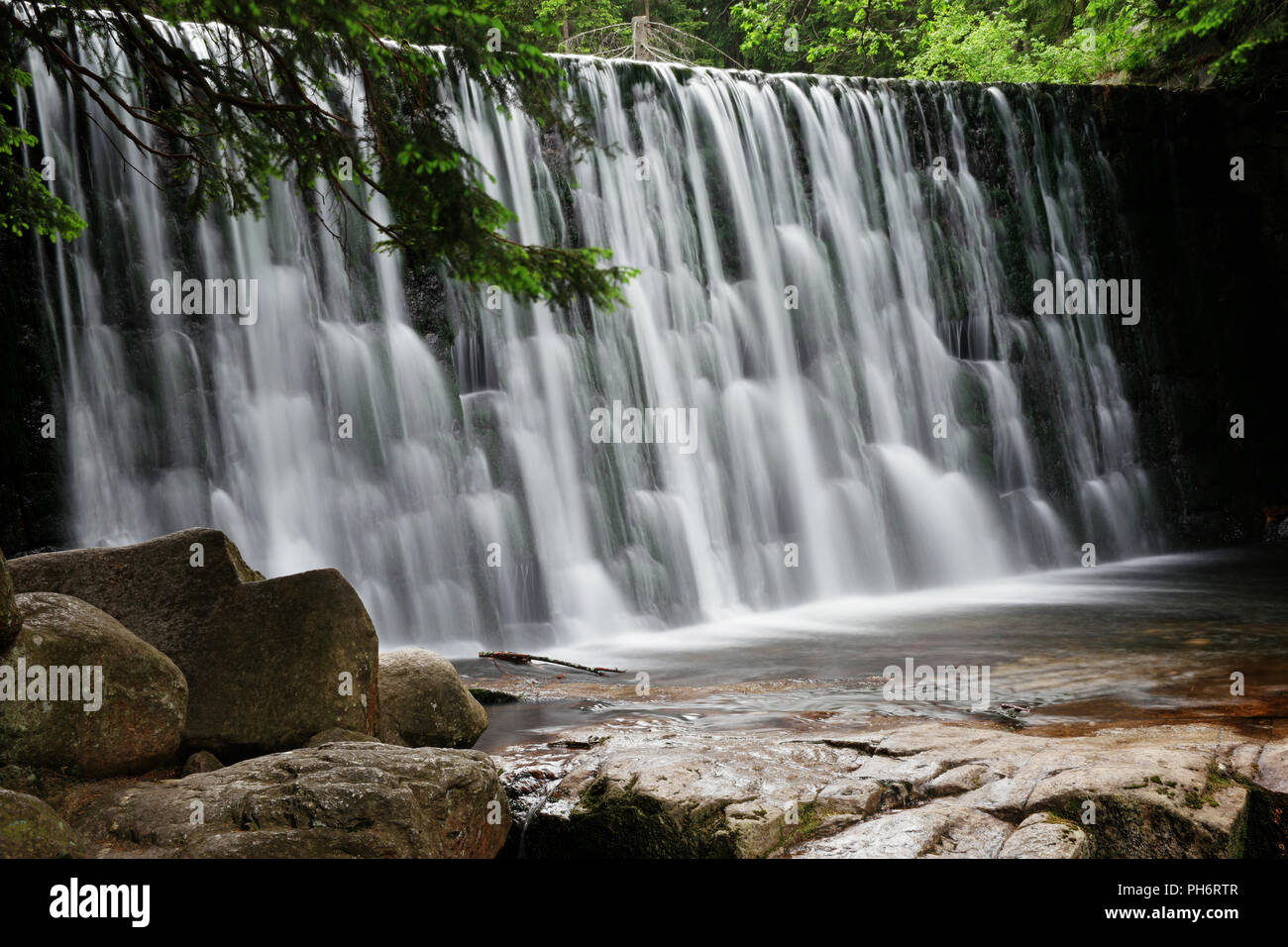 Waterfall Dziki in Karpacz, Karkonoszy, Poland Stock Photo