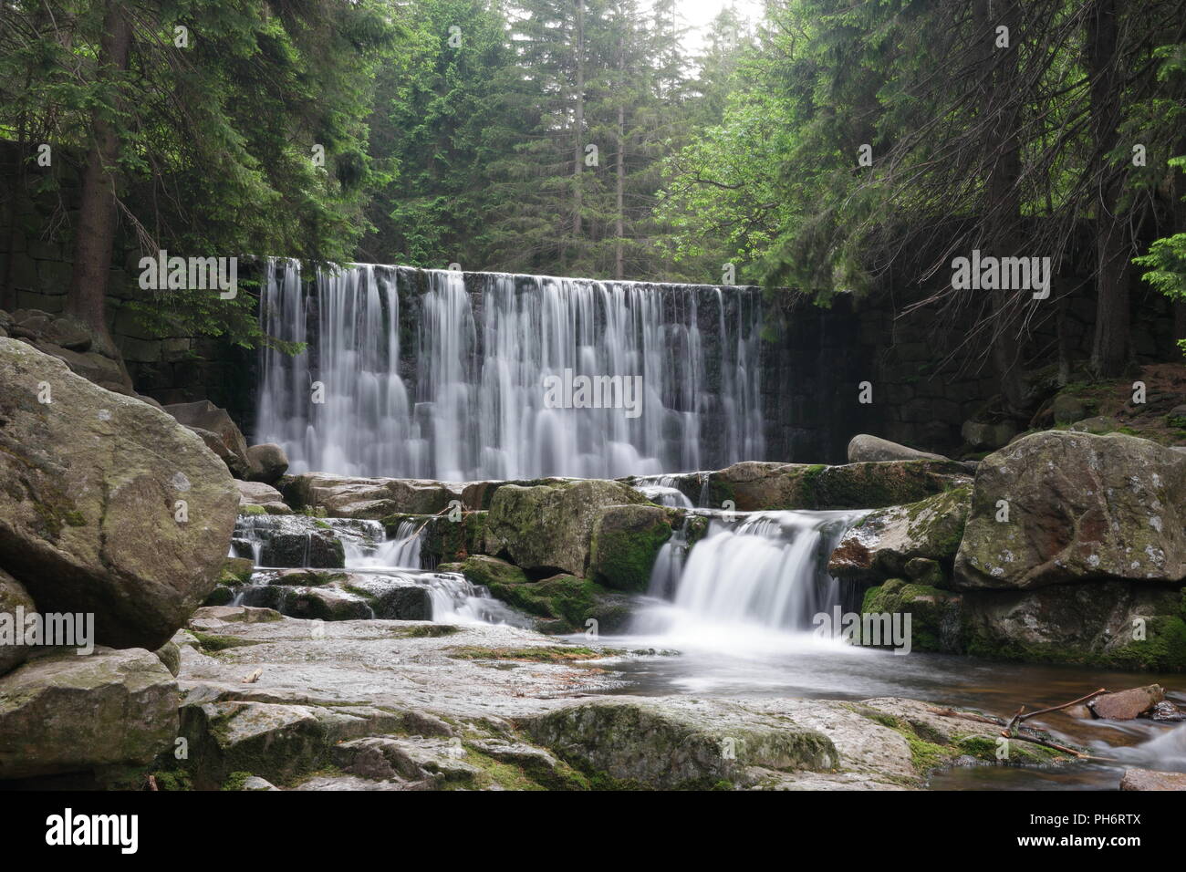 Waterfall Dziki in Karpacz, Karkonoszy, Poland Stock Photo