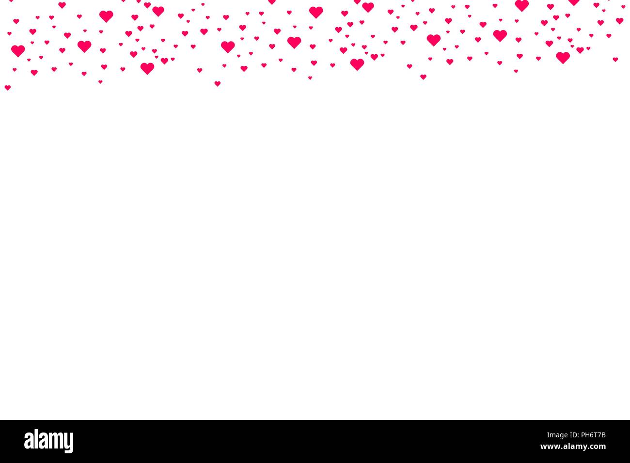 Heart shape pink and red confetti vector Valentines Day background ...