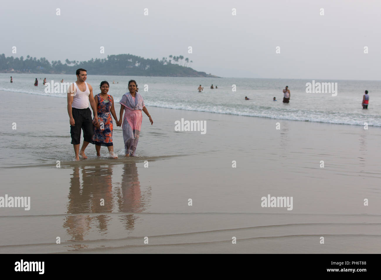 Goa India July 8 2018 Tourists And Locals On The Beach