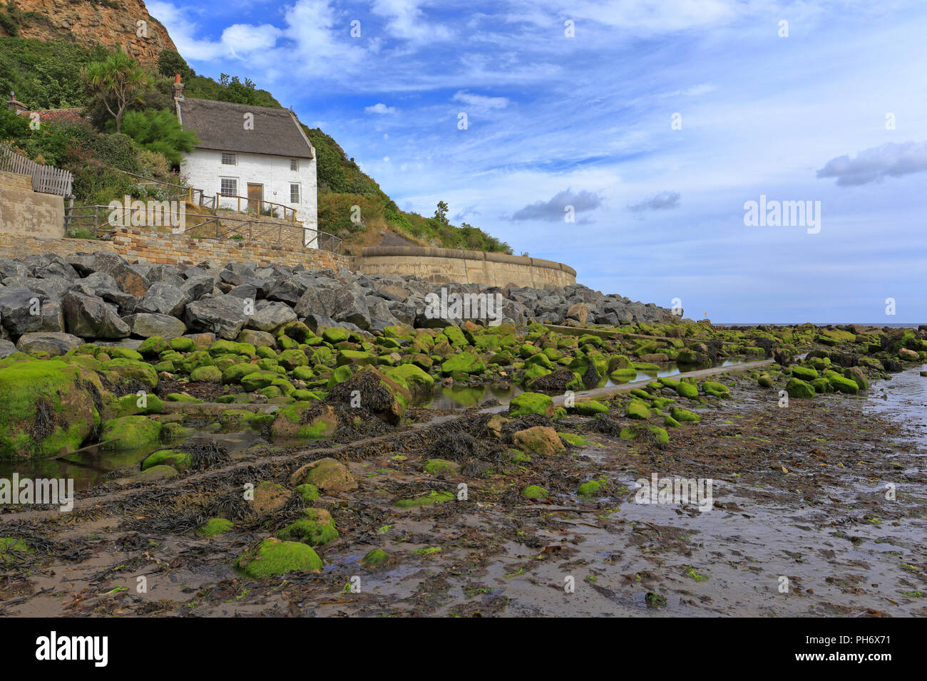 Whitewashed Thatched Cottage Runswick Bay North Yorkshire
