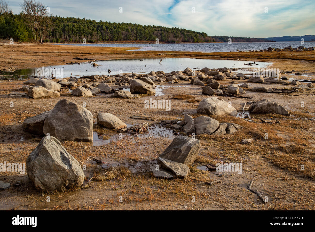 Quabbin Reservoir - Gate 33 in New Salem, Massachusetts Stock Photo