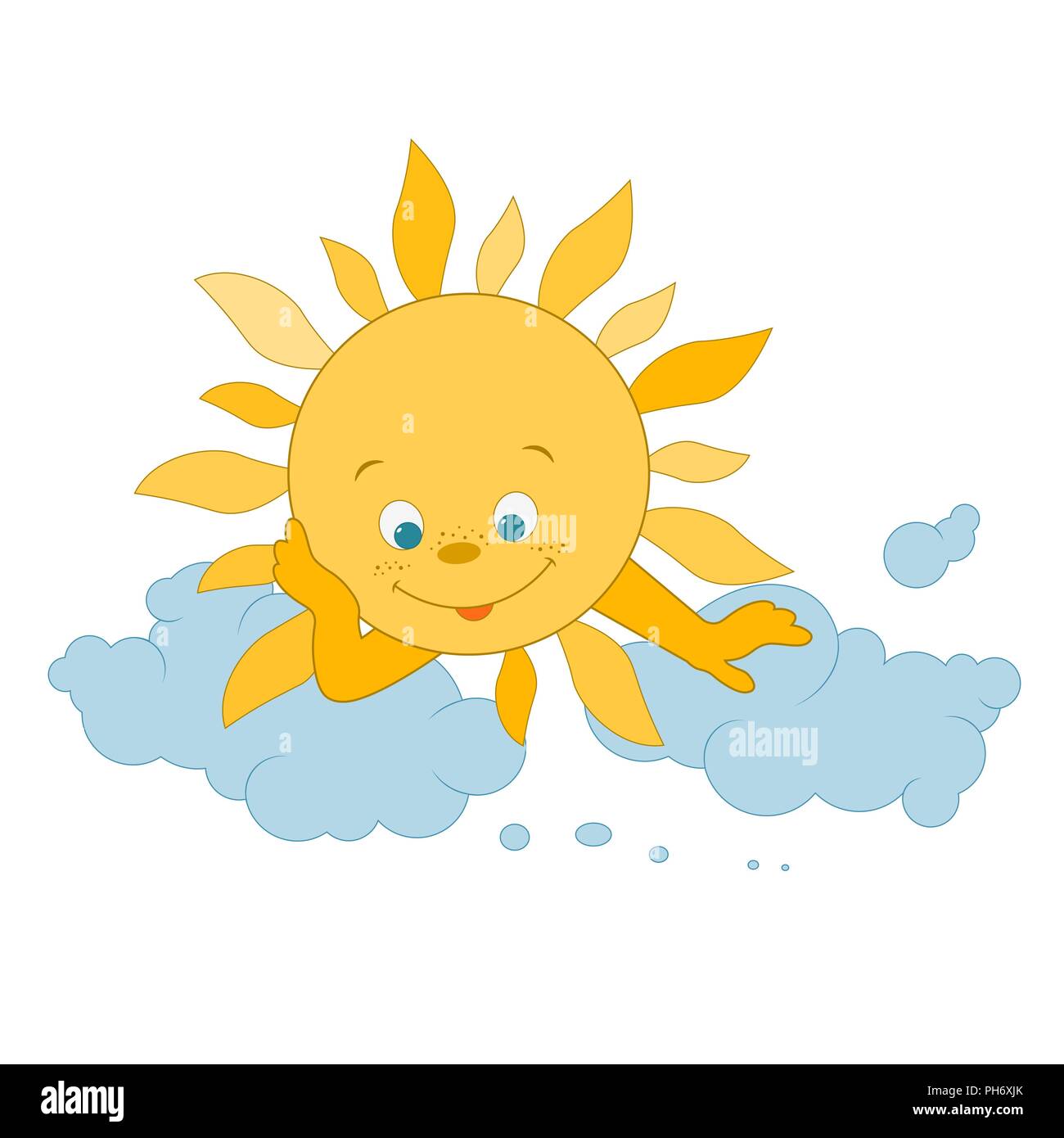 cute sun and cloud. vector illustration. Card for kids Stock Vector ...