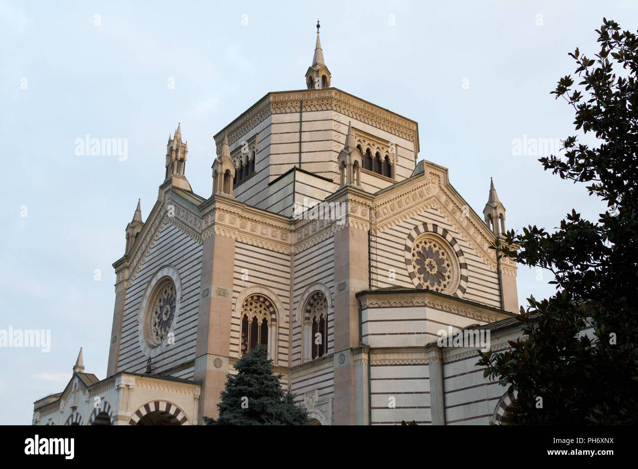 Milano, Italy. 2018/2/8. The Famedio [the hall of fame] - (the main memorial chapel of the cemetery) - at the Cimitero Monumentale ('Monumental Cemete Stock Photo