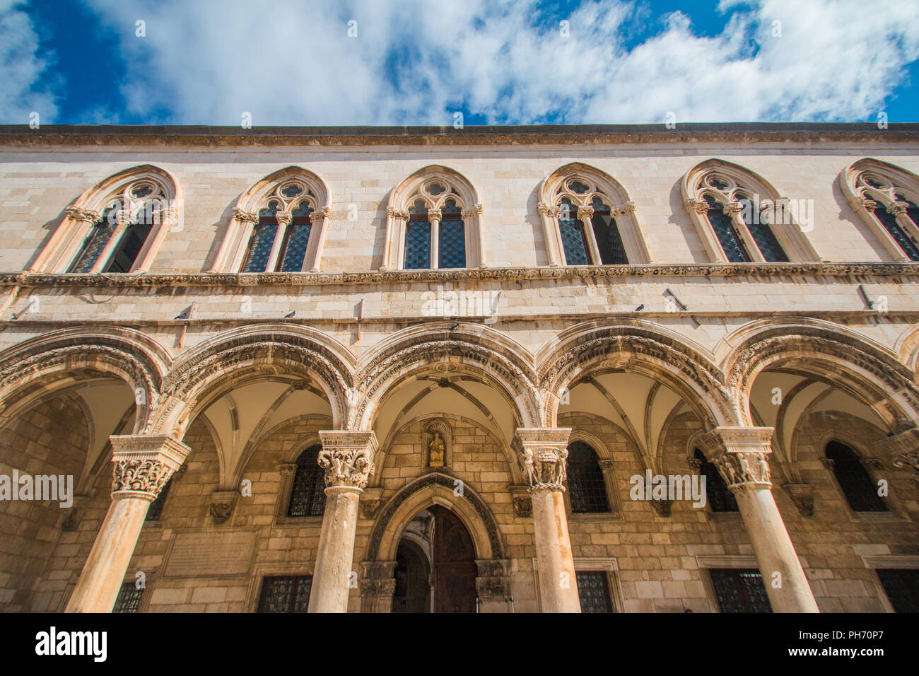 Arches of Rector's Palace in Dubrovnik, Croatia, UNESCO site Stock ...