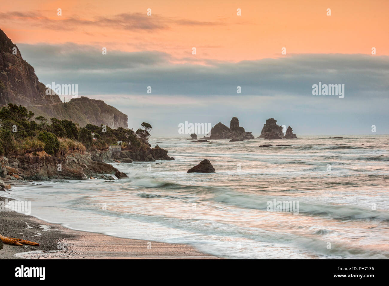 Motukiekie, on the West Coast of the South Island, New Zealand Stock Photo