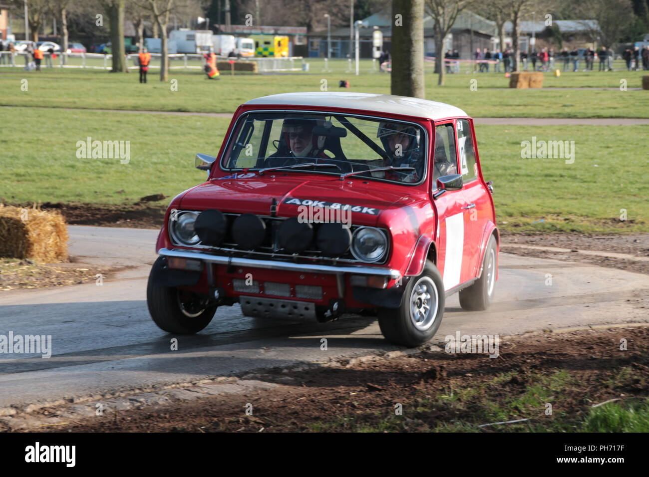 rally at race retro - Stoneleigh Park Stock Photo