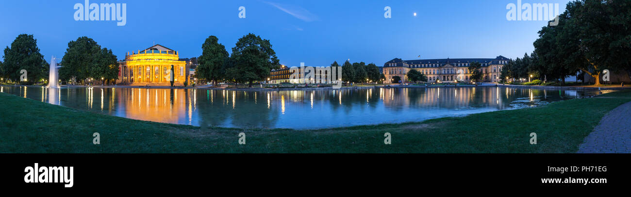 stuttgart germany in the evening high definition panorama Stock Photo ...