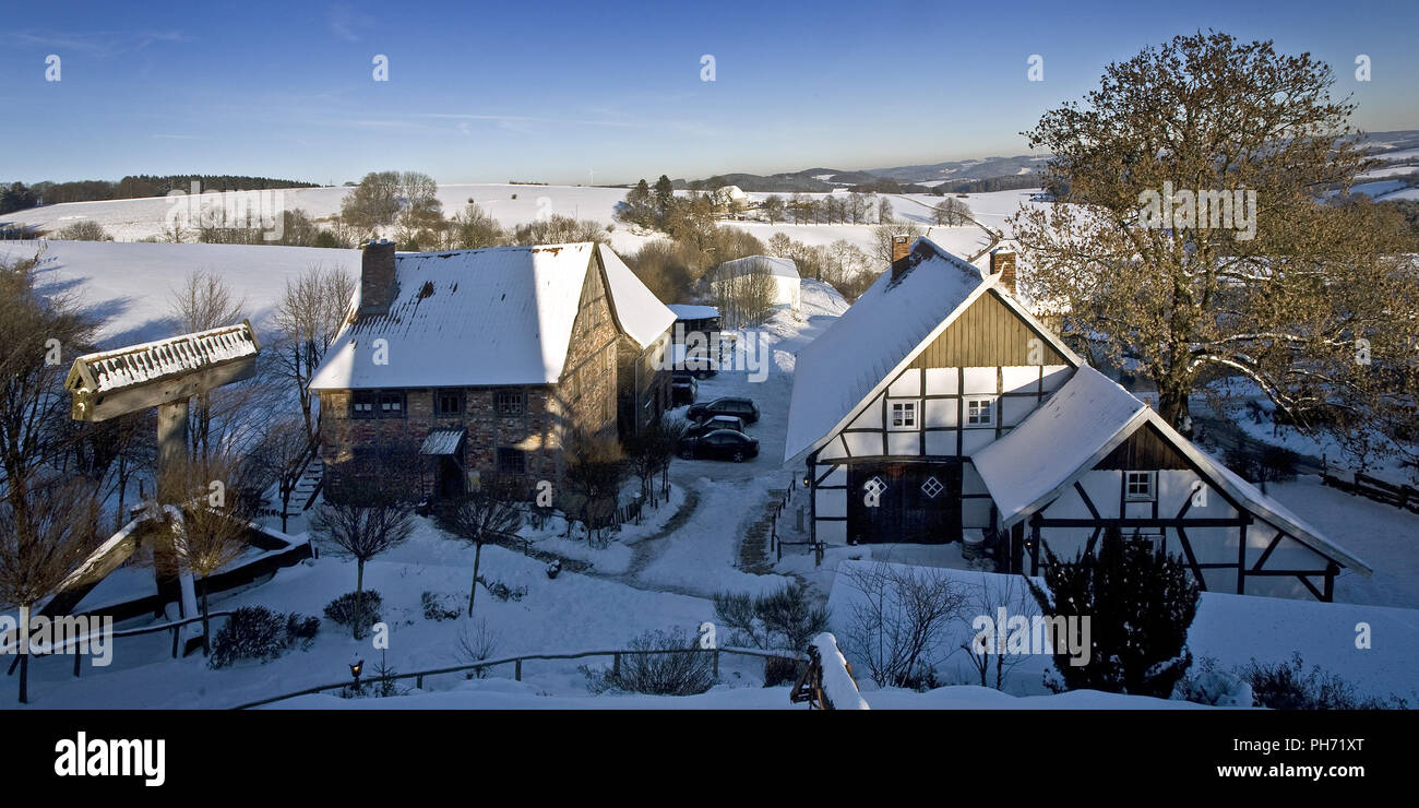 Muehlenhof Museum in winter, Breckerfeld, Germany Stock Photo Alamy