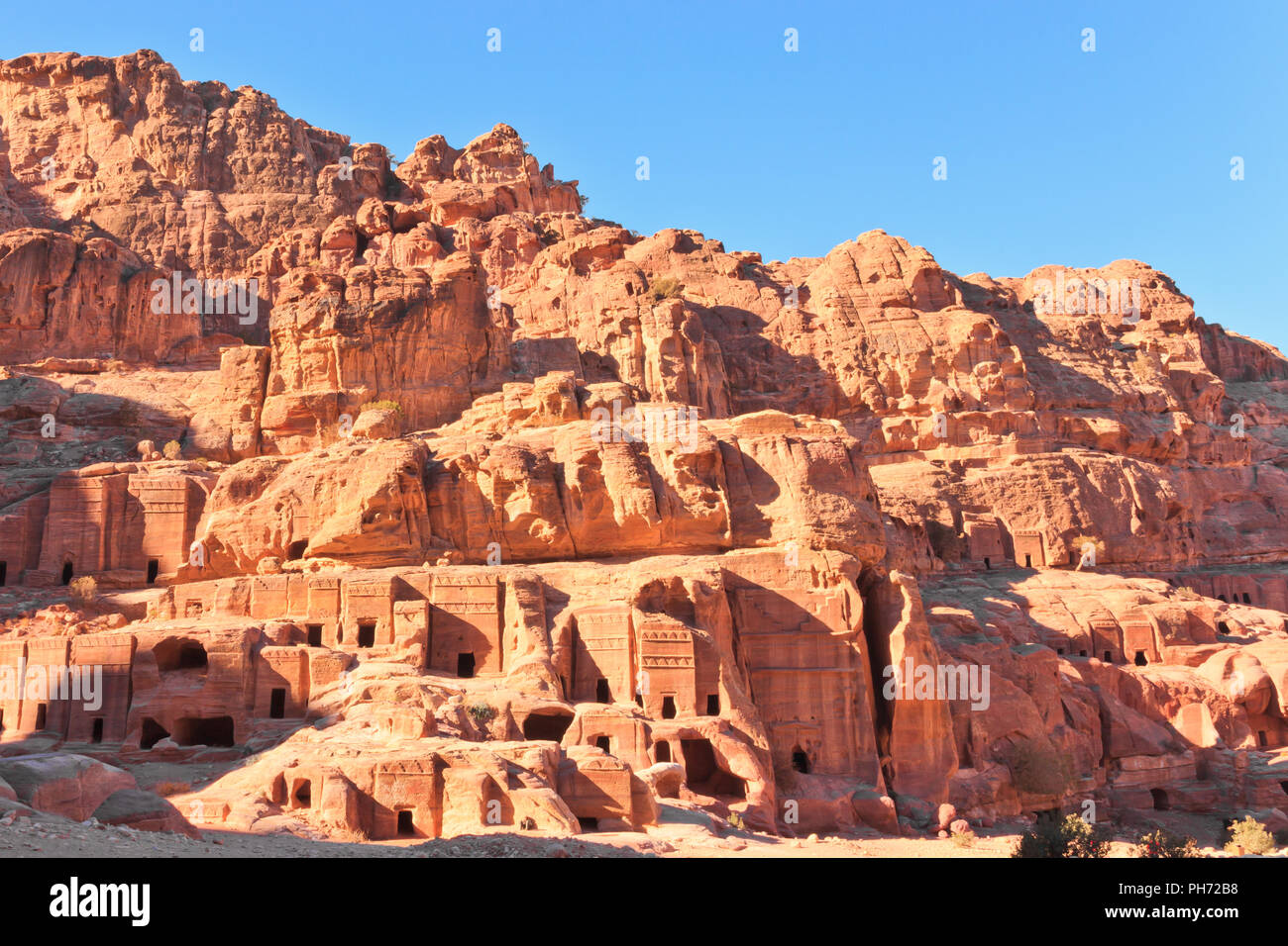 Street of facade in the lost city of petra Stock Photo
