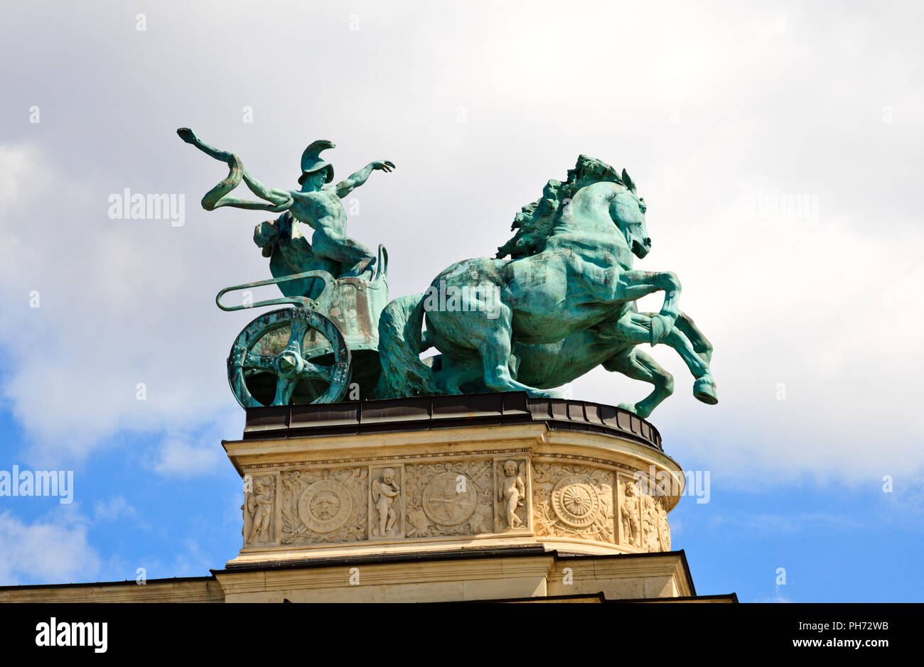 Statue at heroes square in budapest Stock Photo