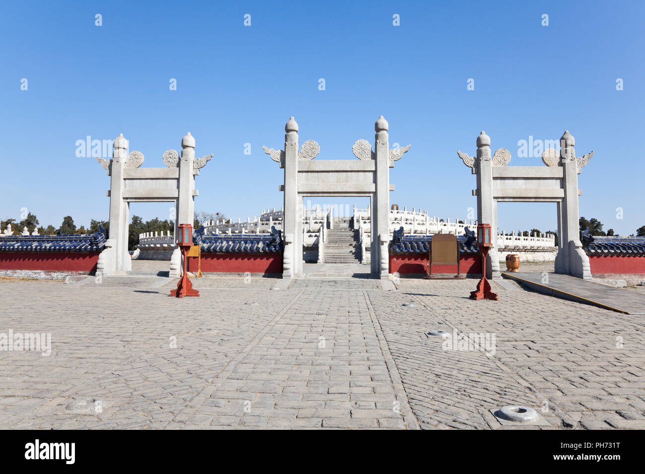 White marble gate in the temple of heaven Stock Photo
