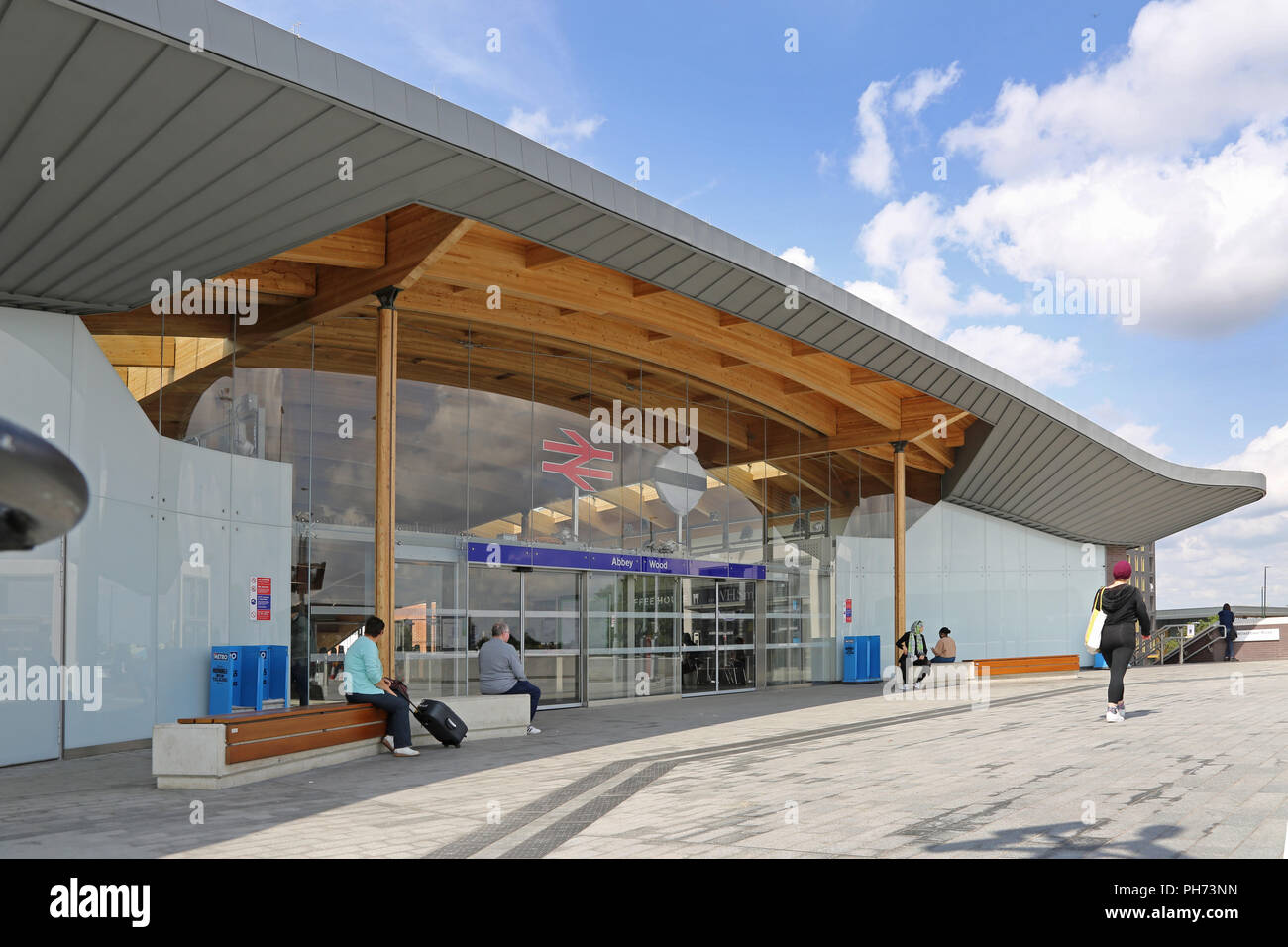 The new Abbey Wood railway station, south east London, UK. The station will be the eastern end of the new Crossrail line (The Elizabeth Line) Stock Photo