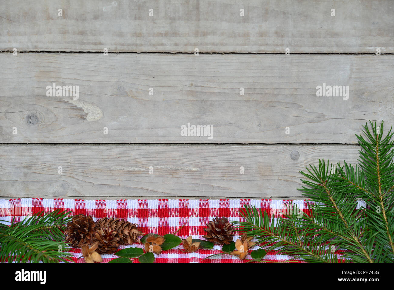 Christmas wooden background nature Stock Photo