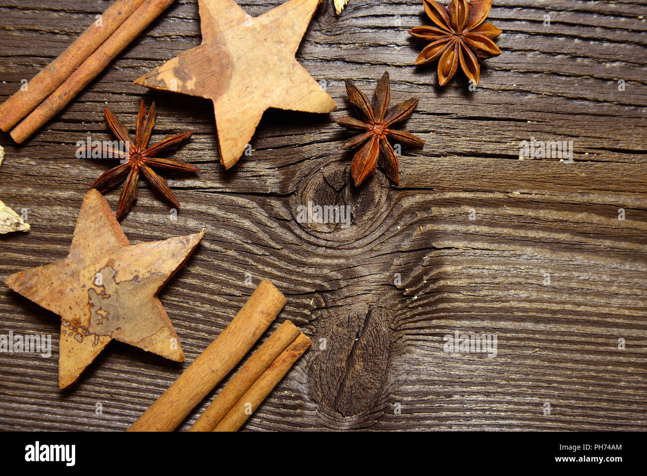 Christmas wooden background Stock Photo