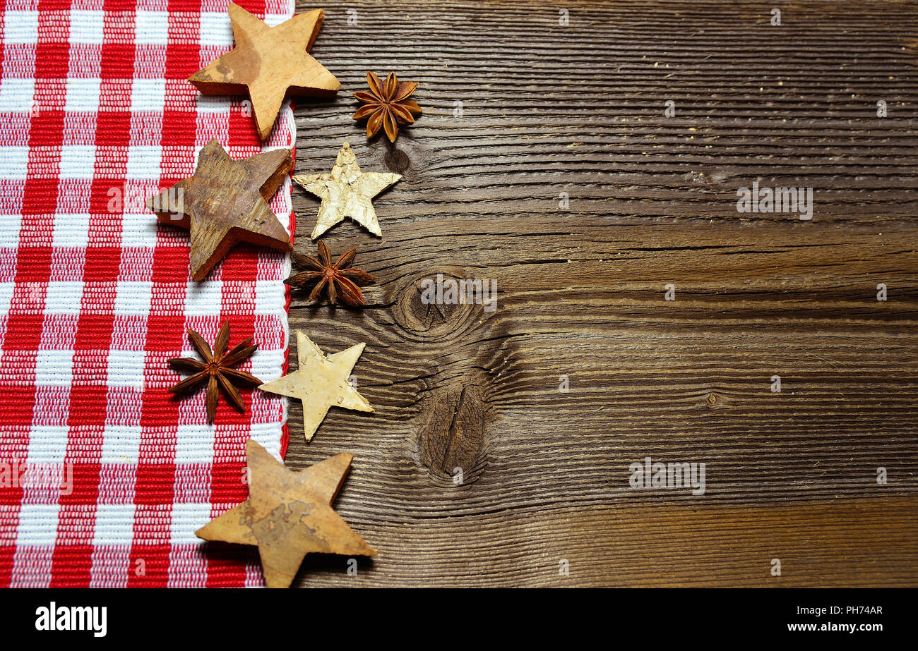 Christmas wooden background Stock Photo