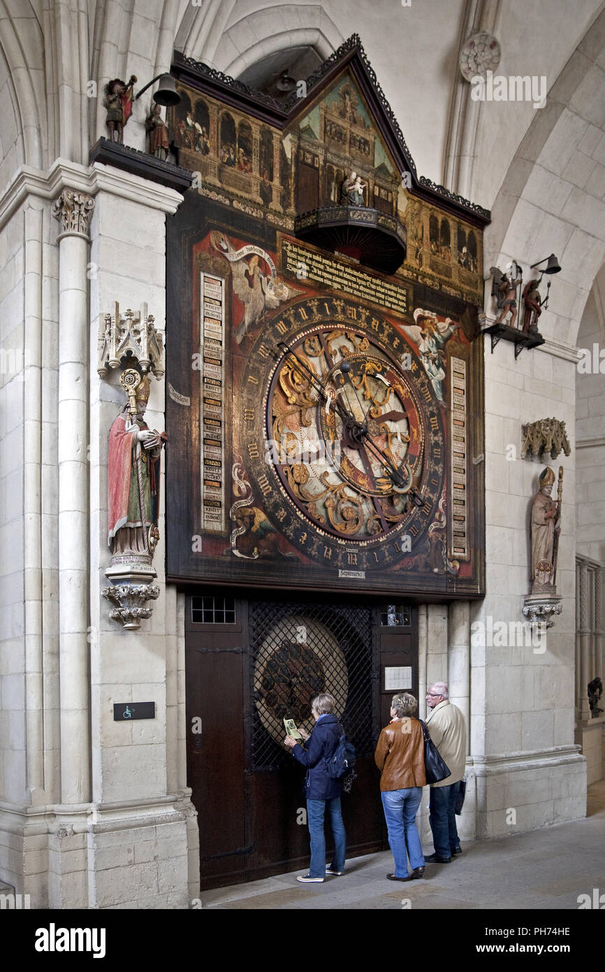 Astronomical Clock, Cathedral, Muenster, Germany Stock Photo