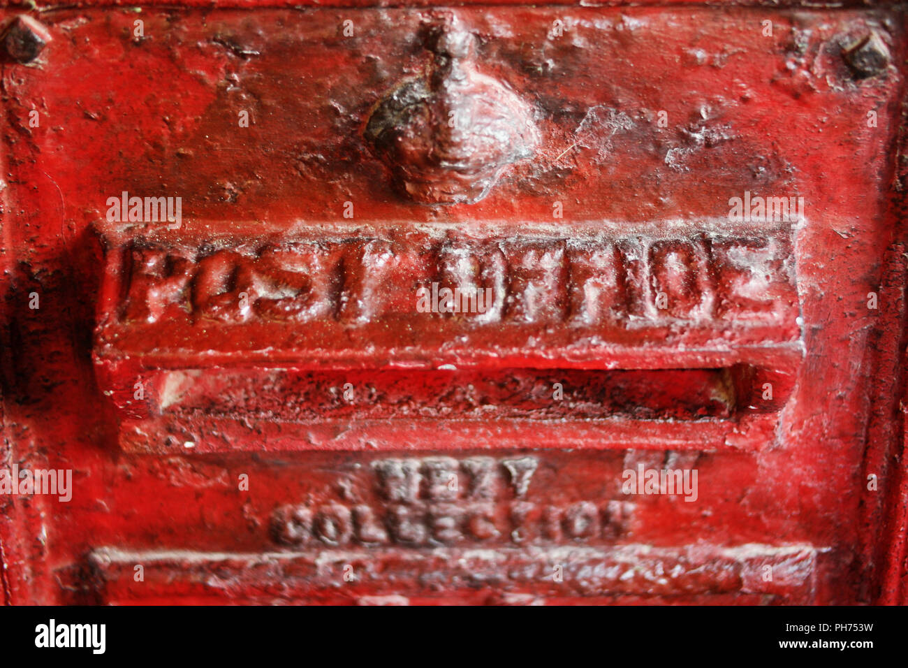 Close up Metal Post Office Signage Stock Photo