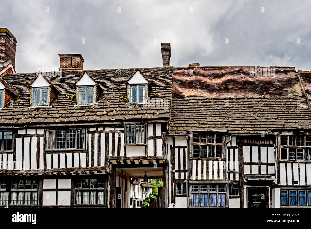 East Grinstead (Sussex, England): Tudor Houses, timber framed Stock Photo