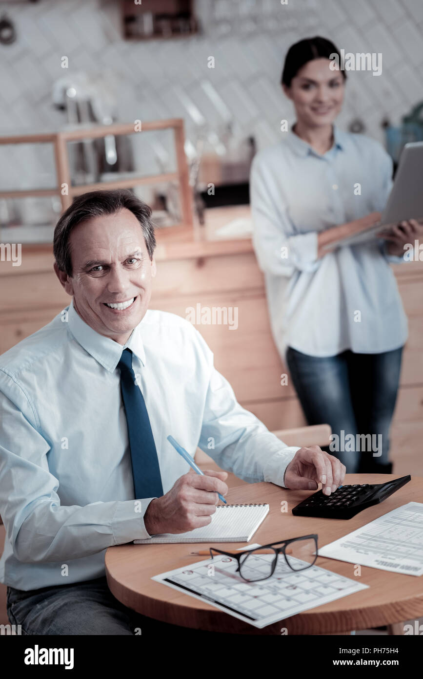 Positive millennial man woman hi-res stock photography and images - Alamy