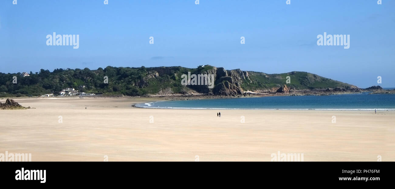 Wide sandy beach, Brelade's Bay, Jersey Stock Photo