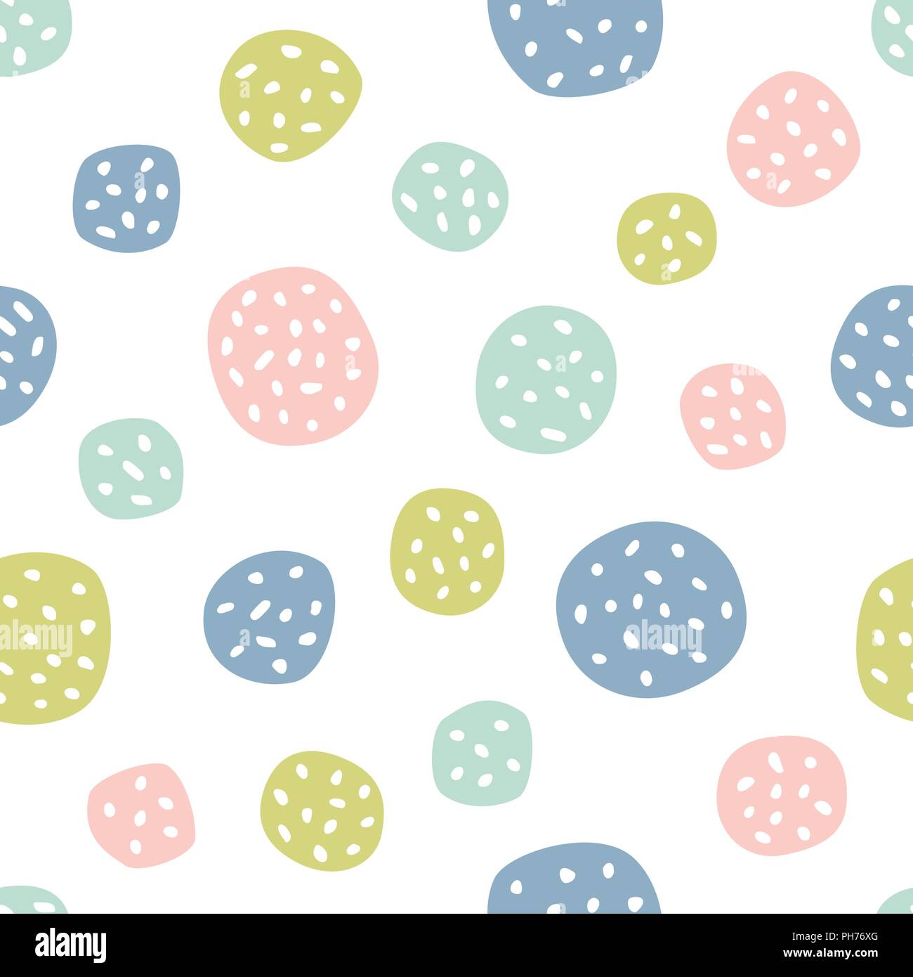 Childish seamless pattern with polka dots. Creative texture for fabric Stock Vector