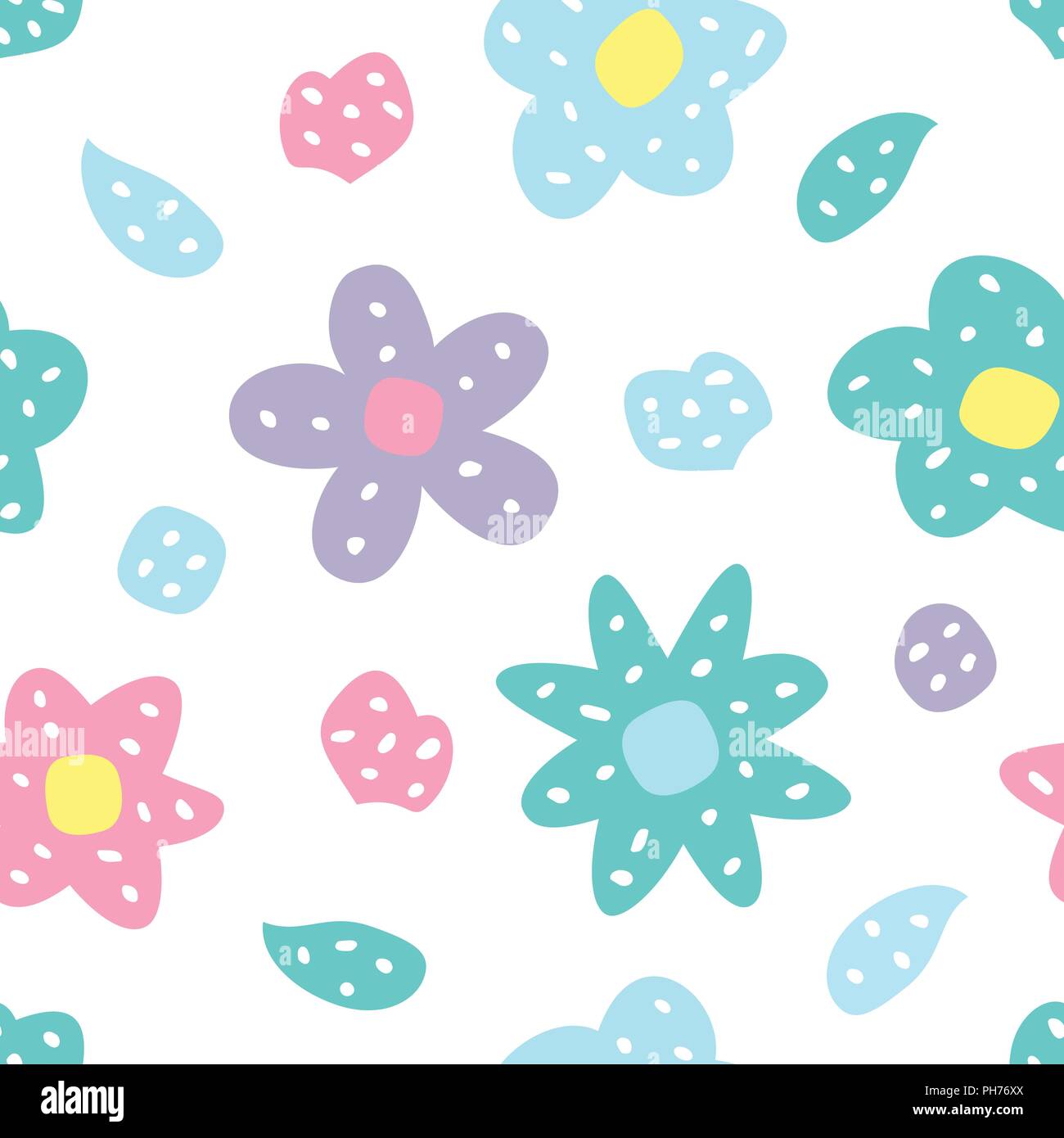 Childish seamless pattern with flowers. Creative texture for fabric Stock Vector
