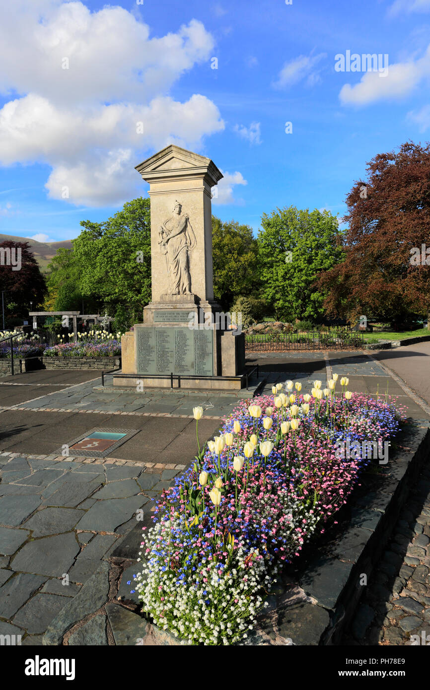 Spring flowers in Fitz Park, Keswick town, Lake District National Park