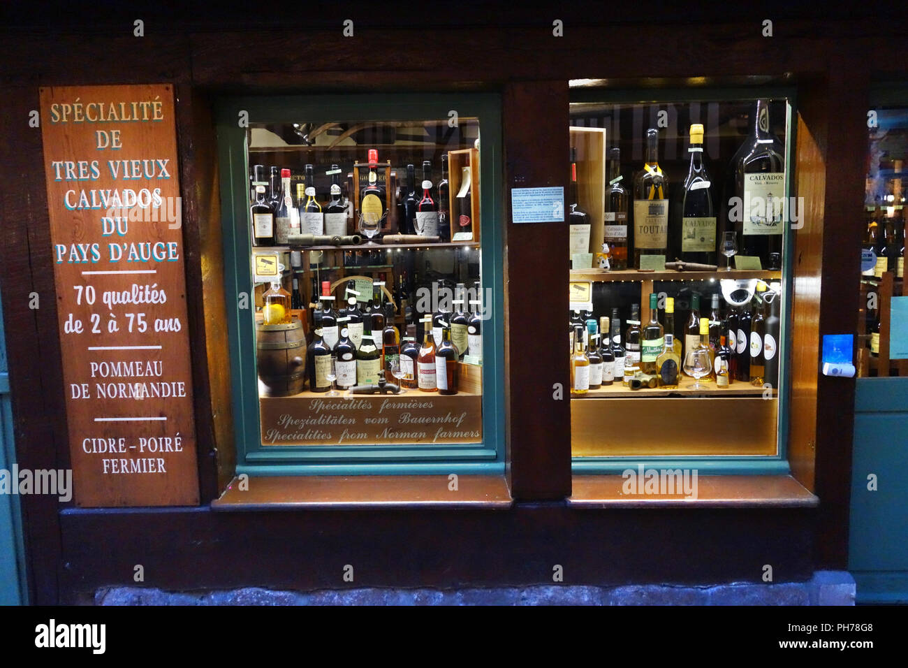 Calvados, the local speciality, Honfleur, Normany Frace Stock Photo