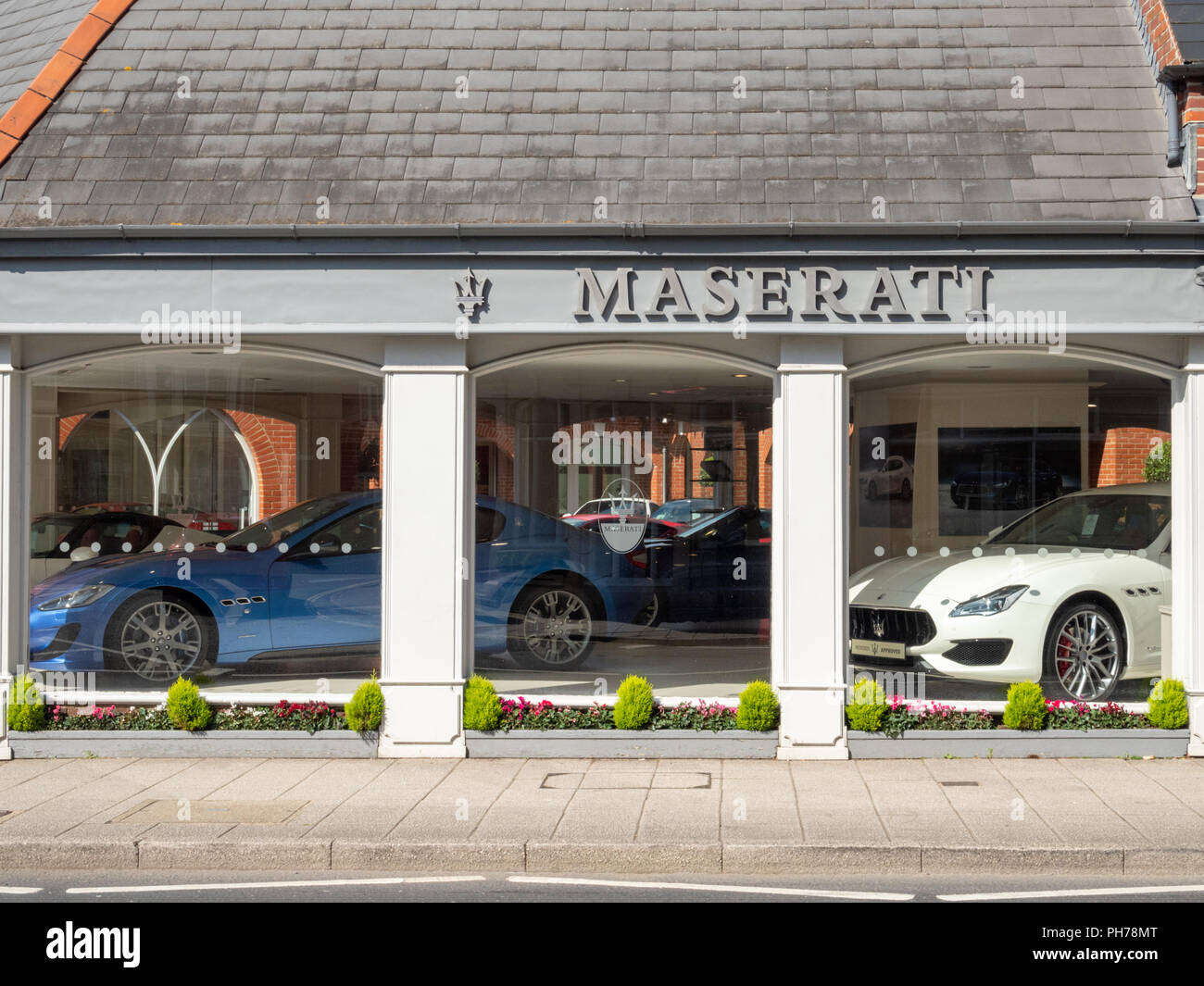 The Meridien Modena Car show room in Lyndhurst Hampshire UK Stock Photo