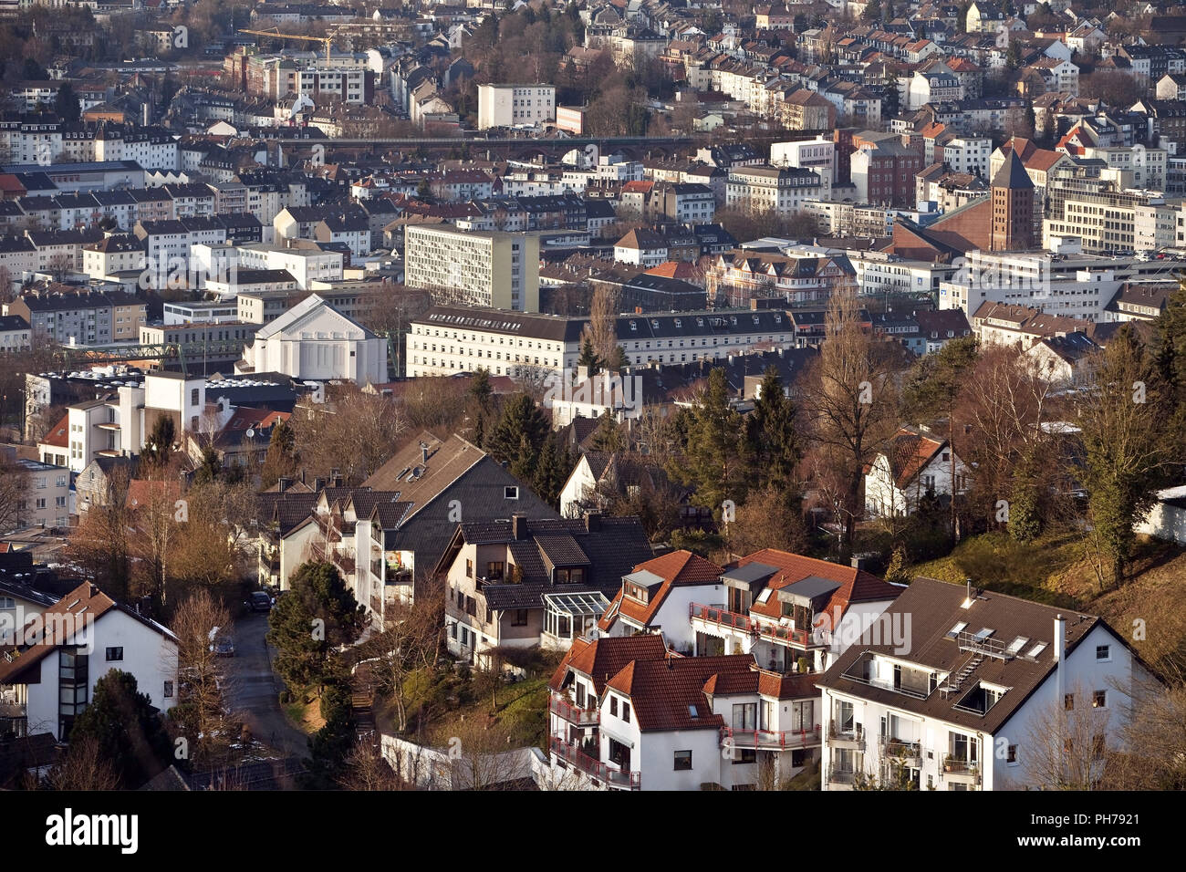 cityscape of Barmen, Wuppertal, North Rhine-Westphalia, Germany Stock Photo
