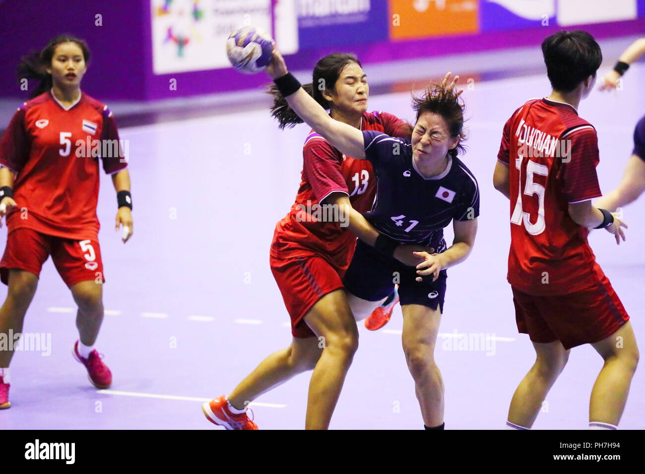 Jakarta, Indonesia. 30th Aug, 2018. Tomomi Kawata (JPN) Handball ...