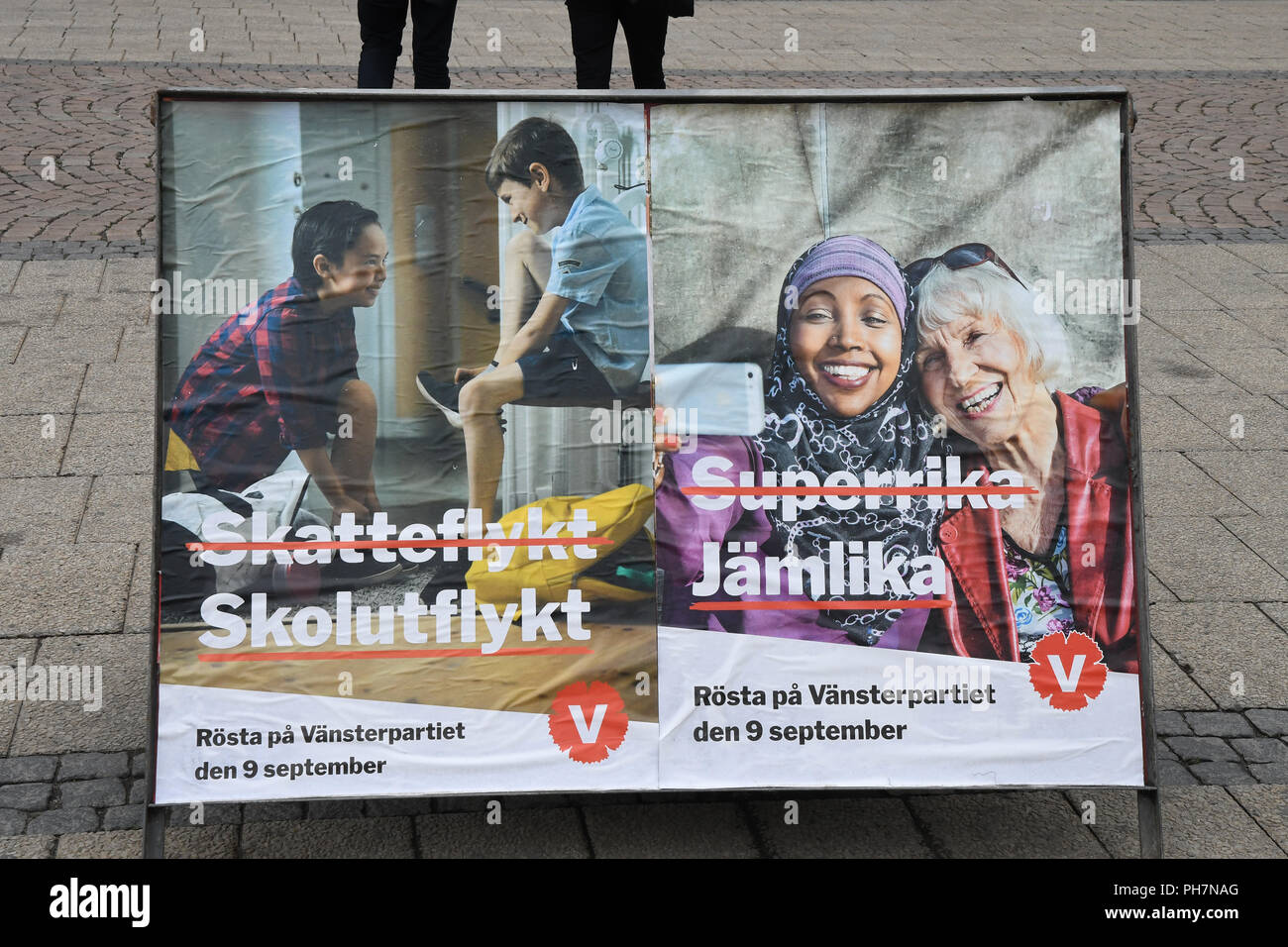 Malmo/Malmoe/MalMö/Sweden 31.August  2018  .Various parties compaign for swedish general election 2018 next week  all parties social democrate liberal sedish demcra and thier leader Jimmie Aakesson and other parties member compaign in Malmo Sweden.       (Photo.Francis Joseph Dean / Deanpictures. Stock Photo