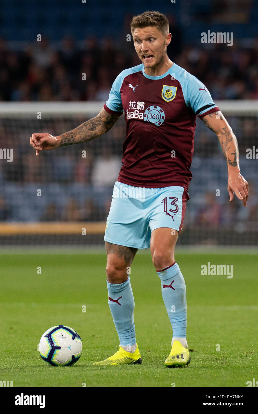 Burnley, UK. 30th August 2018. Burnley's Jeff Hendrick in action during todays match    30th August 2018, Turf Moor, Burnley, England; UEFA Europa League, Play off leg 2 of 2, Burnley v Olympiacos FC Credit: Terry Donnelly/Alamy Live News Stock Photo
