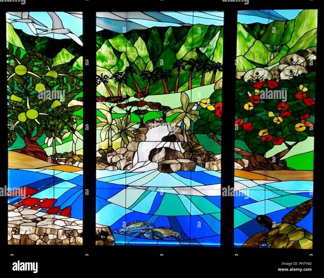 Stained glass window of the armed forces hires stock photography and